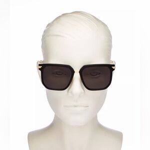 BOTTEGA VENETA• {BV1083SA} Square Sunglasses in black and gold • NWT